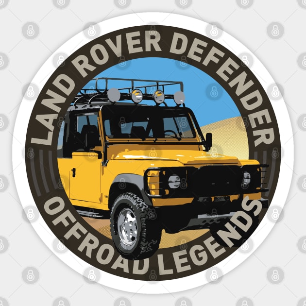 4x4 Offroad Legends: Land Rover Defender Classic (yellow) Sticker by OFFROAD-DESIGNS